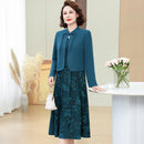 Conjunto 2Peças Aurora Vestido com Jaqueta Elegante Manga Longa
