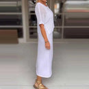 Conjunto Madalena Vestido fluido + Blusa em crochê / Perfeito para Qualquer Momento