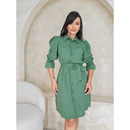 Vestido Levy Feminino Manga Bufante Cinto Social - Elegância para a Mulher Moderna